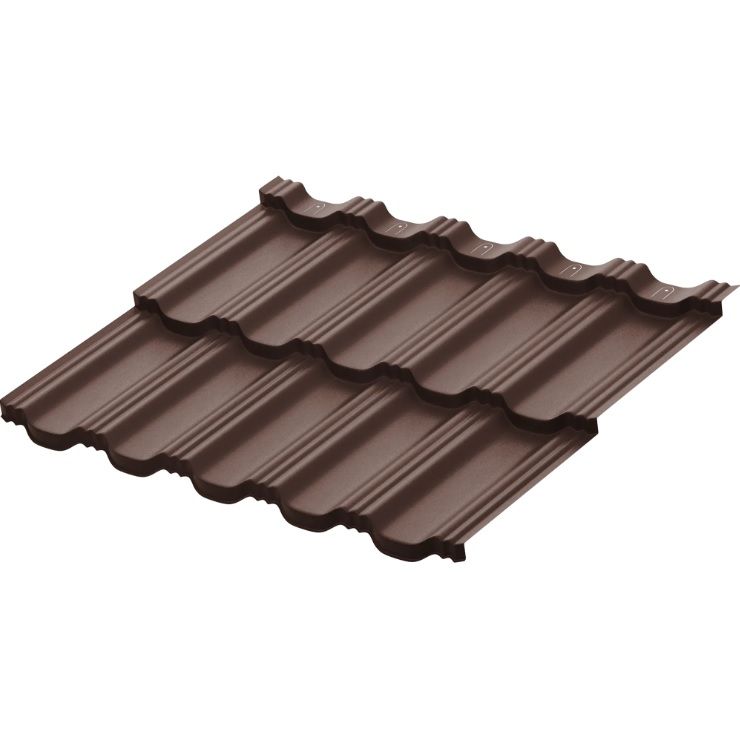 Модульная металлочерепица Гётеборг коричневый матовый