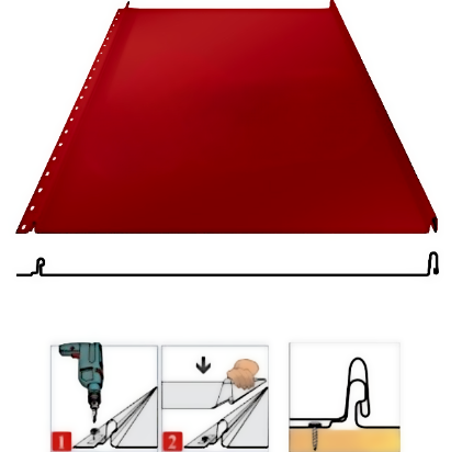 Фальцевая панель Grand Line Кликфальц 542/510мм Satin 0.5мм RAL 3011 (красный)