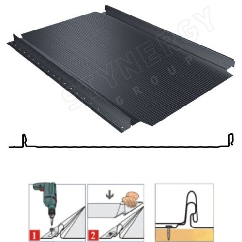 Фальцевая панель Stynergy Smart фальц Pro гофрированный 521/480мм Corundum 50 0.5мм RAL 7024 (серый)