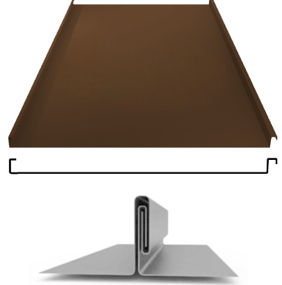 Фальцевая панель Grand Line фальц двойной стоячий 625/550мм Satin matt TX 0.5мм RR 32 (коричневый)