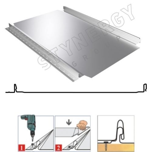 Фальцевая панель Stynergy Smart фальц Pro 521/480мм Оцинкован 0.55мм . Zn (цинк)