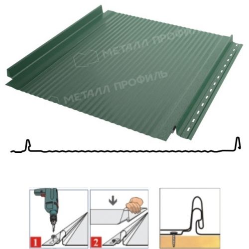 Фальцевая панель Металл Профиль Fastclick-B 531/485мм Purman 0.5мм RAL 6005 (зеленый)