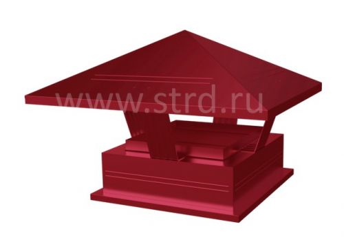 Дымовой зонт 520*520мм сталь 0,5мм Полиэстер Россия Металлик и КО RAL 3011 (красный)