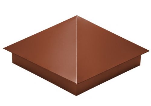 Колпак на столб 390*390мм сталь 0,5мм Satin Россия Grand Line RAL 8004 (кирпичный)