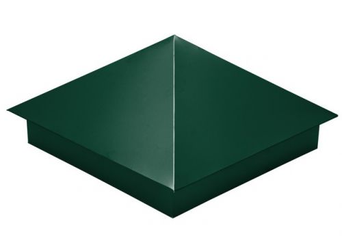 Колпак на столб 390*390мм сталь 0,4мм Полиэстер Россия Grand Line RAL 6005 (зеленый)