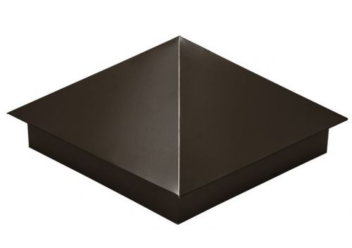 Колпак на столб 390*390мм сталь 0,5мм Rooftop Бархат (Rooftop Matte) Россия Grand Line RR 32 (коричневый)