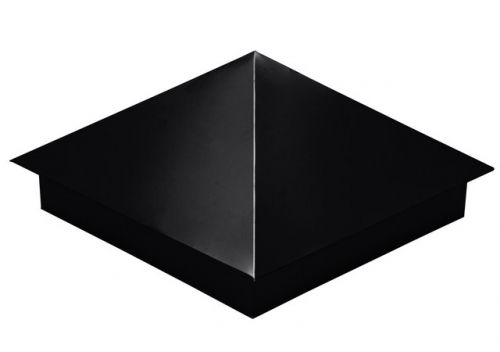 Колпак на столб 390*390мм сталь 0,5мм Rooftop Бархат (Rooftop Matte) Россия Grand Line RAL 9005 (черный)