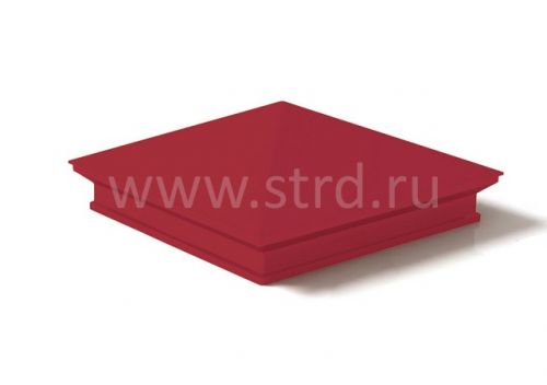 Колпак на столб 400*400мм сталь 0,5мм Полиэстер Россия Металлик и КО RAL 3011 (красный)