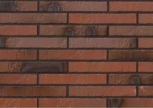 Клинкерная облицовочная плитка Longformat Teuto Rot-bunt Kohlebrand Schieferstruktur, 365x52х10 мм, ABC Klinkergruppe