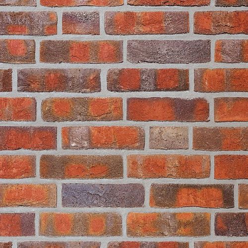 Клинкерная облицовочная плитка WASSERSTRICH Огненно-пестрый (buntgeflammt) ручн.форм. (handform) 240x14x71 мм, Röben