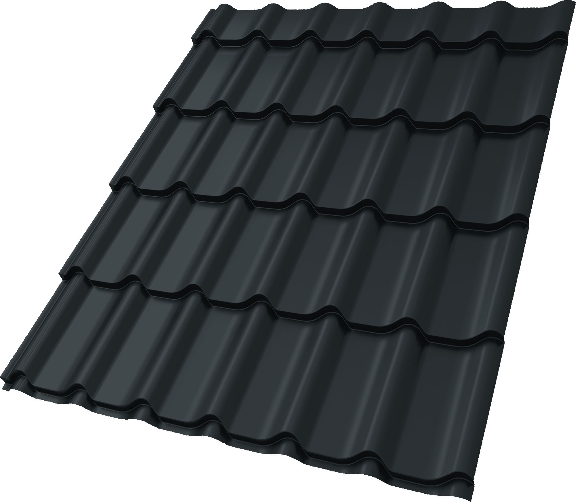 Металлочерепица Классик ("Classic") v01 0,5 PurLite M RAL 7016 антрацитово-серый