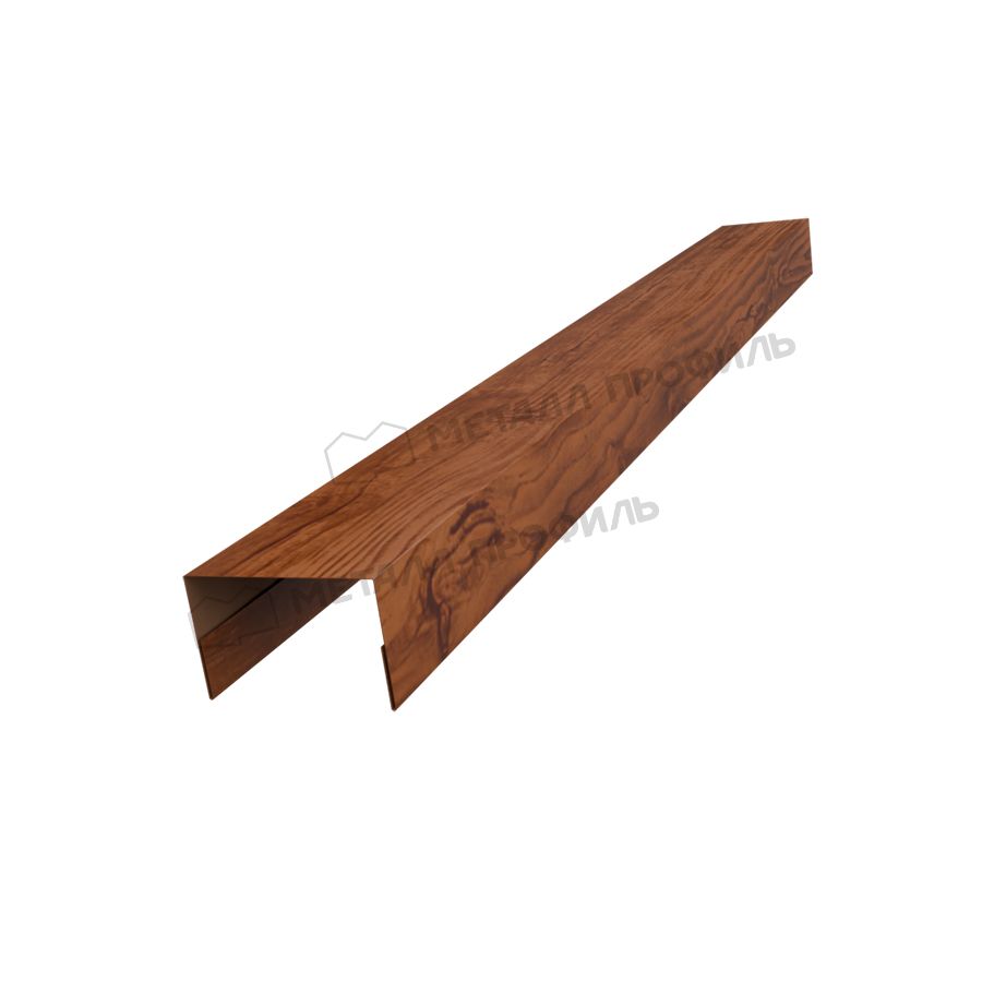 Планка стойки забора 35мм 36х24 х 2000 (ECOSTEEL-01-МореныйДуб-0.5)