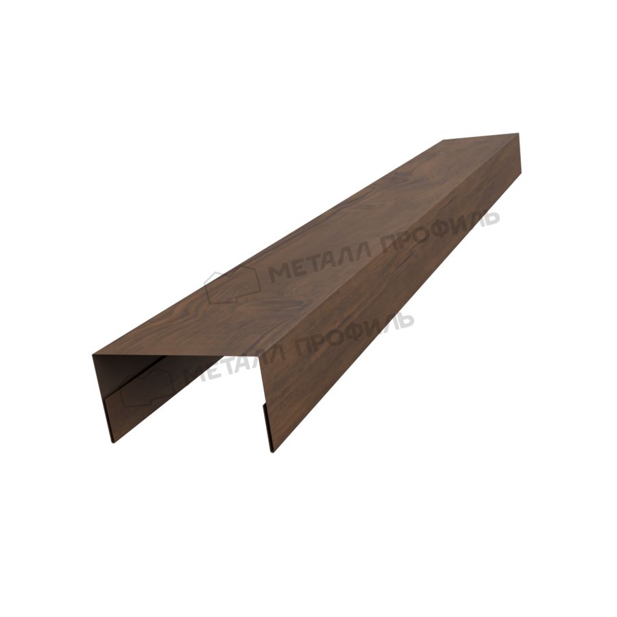 Планка стойки забора 60мм 35х60 х 2500 (ECOSTEEL_МАД-01-МореныйДуб-0.5)