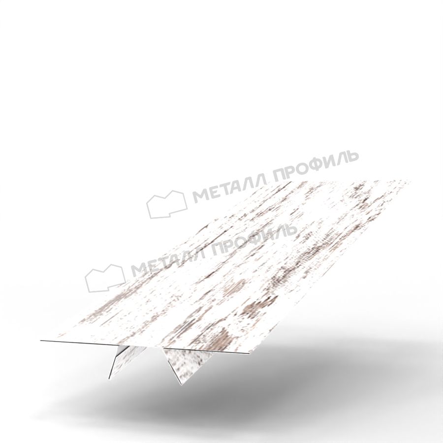 Планка стыковочная сборная верхняя Woodstock 87х15х3000 (ECOSTEEL_MA-01-Беленый Дуб-0.5)