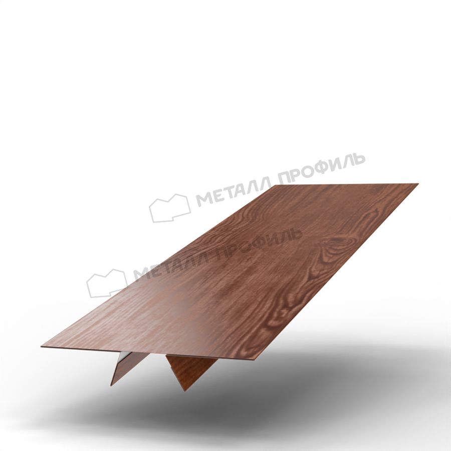 Планка стыковочная сборная верхняя Woodstock 87х15х3000 (ECOSTEEL-01-МореныйДуб-0.5)