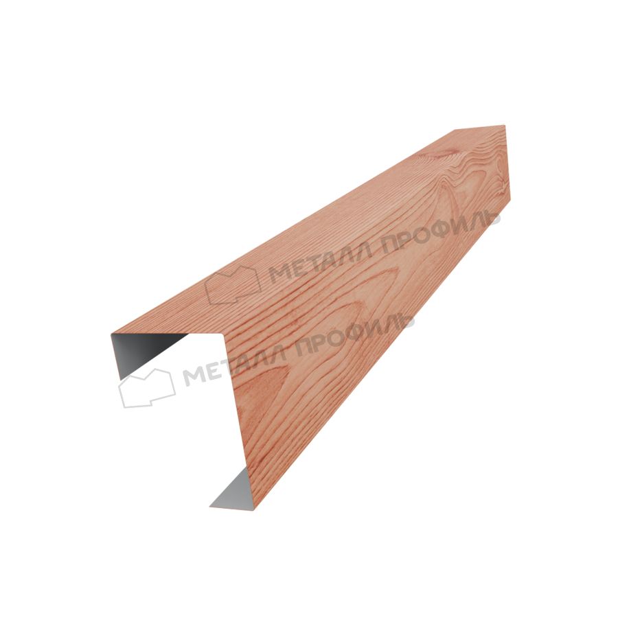 Планка угла декоративная на столб 40мм 42х62 х 3000 (ECOSTEEL_T-12-Золотой Орех-0.45)