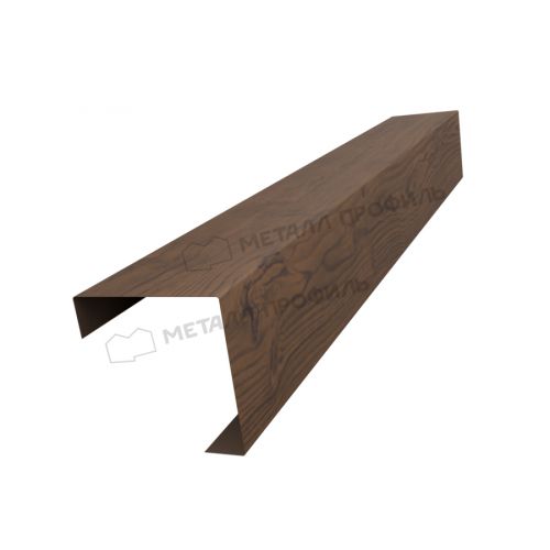 Планка угла декоративная на столб 60мм 62х62 х 2500 (ECOSTEEL_MA-01-МореныйДуб-0.5)