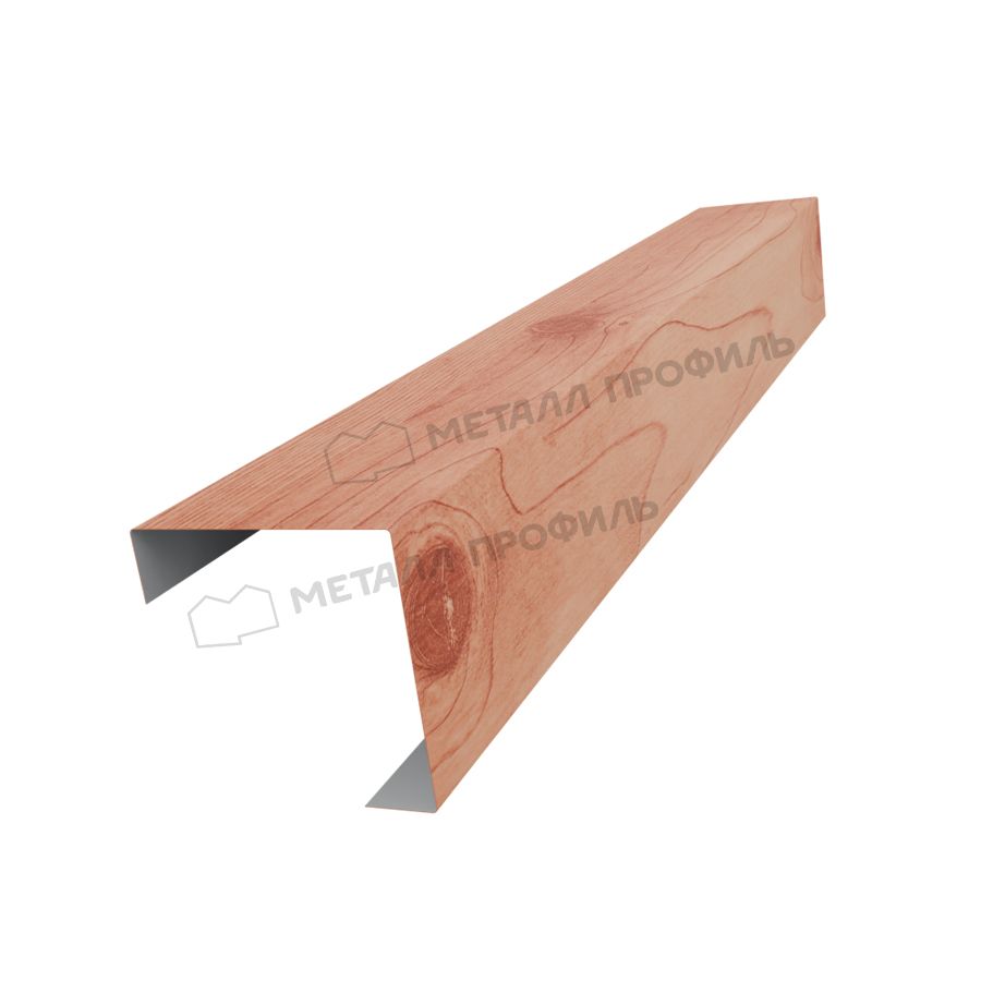 Планка угла декоративная на столб 60мм 62х62 х 2500 (ECOSTEEL_T-12-Золотой Орех-0.45)