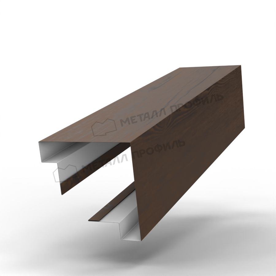 Планка угла наружного сборная верхняя 3D Woodstock 83х30х2000 (ECOSTEEL_MA-01-МореныйДуб-0.5)