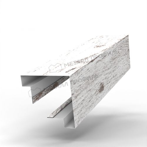 Планка угла наружного сборная верхняя 3D Woodstock 83х30х3000 (ECOSTEEL_MA-01-Беленый Дуб-0.5)