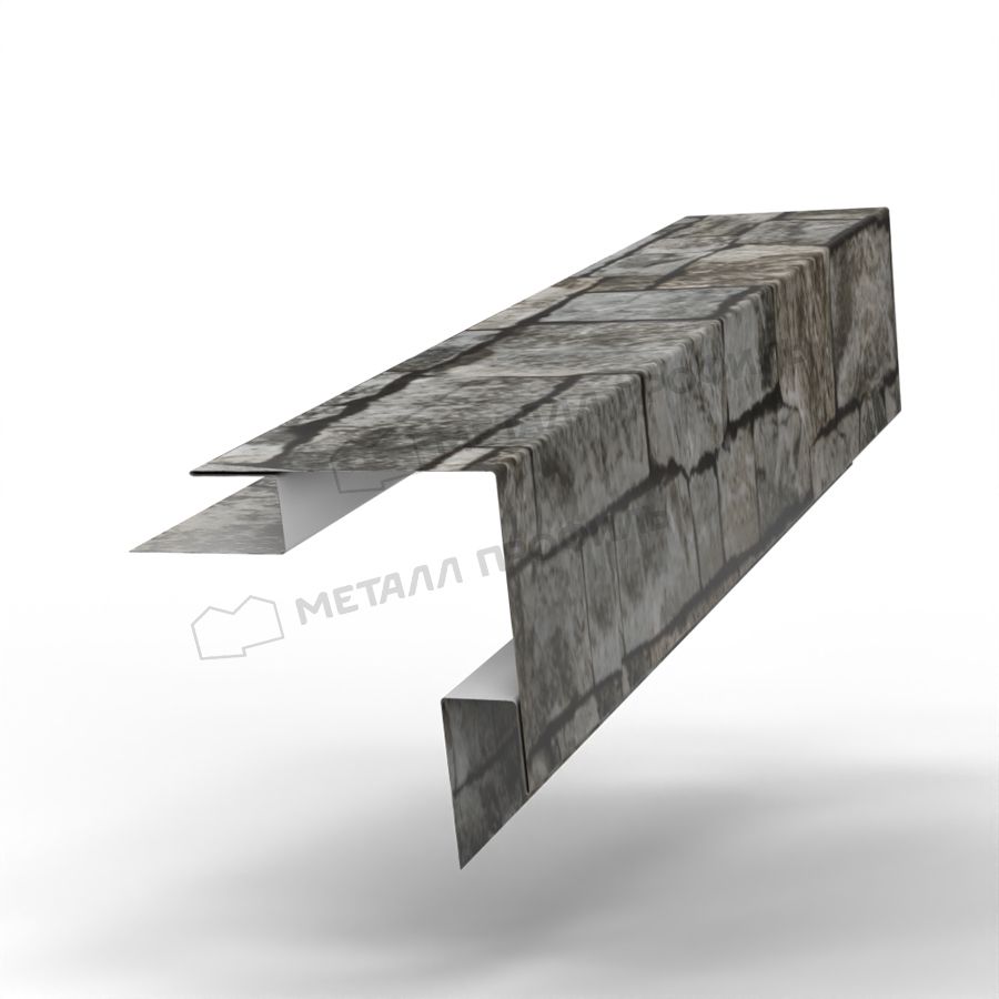 Планка угла наружного сложного 75х75х3000 (ECOSTEEL-01-Белый Камень ПР-0.5)