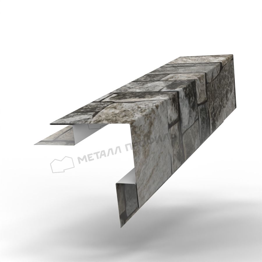 Планка угла наружного сложного 75х75х3000 (ECOSTEEL-01-БелыйКамень-0.5)