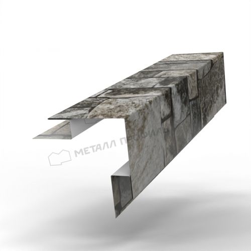 Планка угла наружного сложного 75х75х3000 (ECOSTEEL-01-БелыйКамень-0.5)
