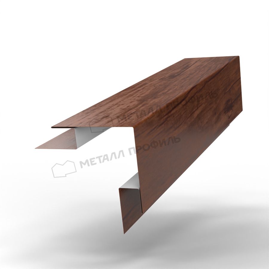 Планка угла наружного сложного 75х75х3000 (ECOSTEEL-01-МореныйДуб-0.5)