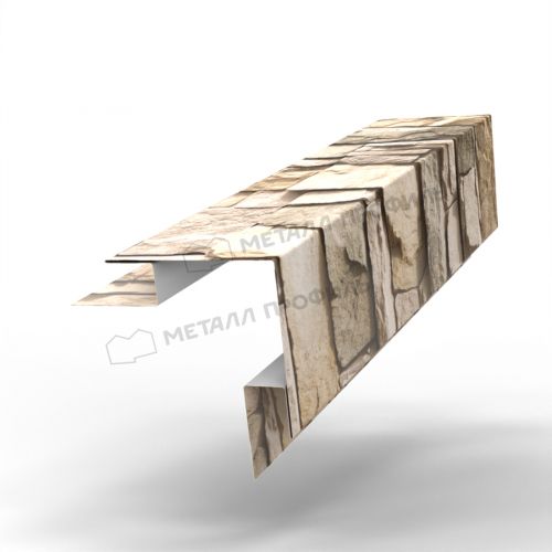 Планка угла наружного сложного Woodstock 75х75х3000 (ECOSTEEL-01-Песчаник-0.5)