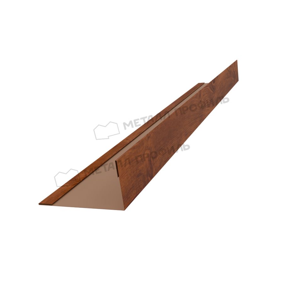 Планка угла усиливающая для забора 40х20 х 3000 (ECOSTEEL-01-МореныйДуб-0.5)