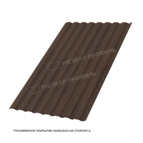 Профлист МЕТАЛЛ ПРОФИЛЬ МП-20х1100-A (ECOSTEEL_MA_Д-01-МореныйДуб-0,5)