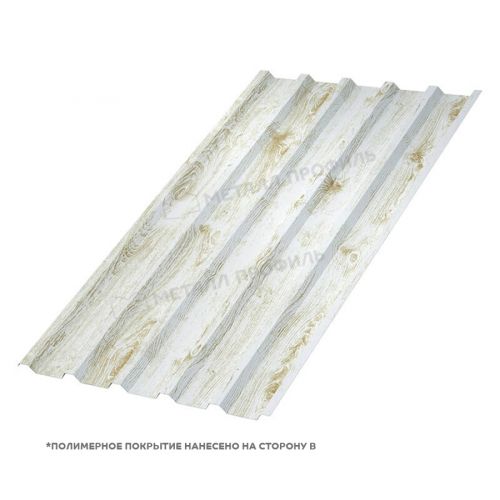 Профлист МЕТАЛЛ ПРОФИЛЬ МП-35х1035-B (ECOSTEEL_MA-01-Беленый Дуб-0,5)