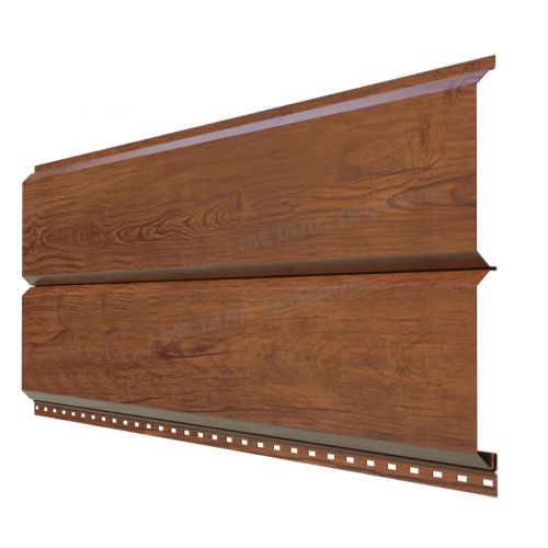 Сайдинг МЕТАЛЛ ПРОФИЛЬ Lбрус-XL-Plus-20х325 (ECOSTEEL-01-МореныйДуб-0.5)