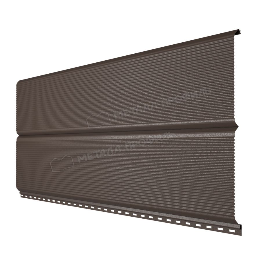 Сайдинг МЕТАЛЛ ПРОФИЛЬ Lбрус-XL-Plus-B-20х325 (VALORI-20-DarkBrown-0.5)