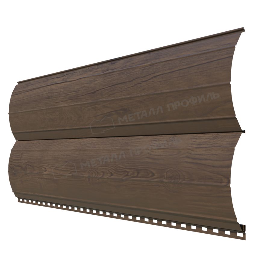 Сайдинг МЕТАЛЛ ПРОФИЛЬ Woodstock-Н-28х330 (ECOSTEEL_MA-01-МореныйДуб-0.5)
