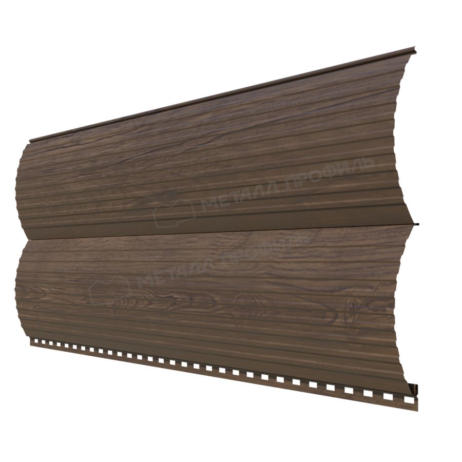 Сайдинг МЕТАЛЛ ПРОФИЛЬ Woodstock-Т-28х330 (ECOSTEEL_MA-01-МореныйДуб-0.5)