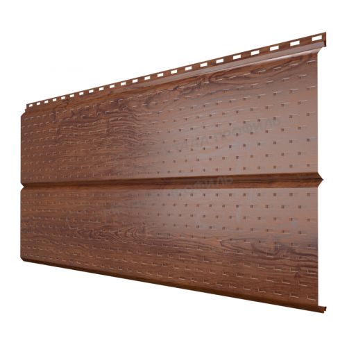 Софит МЕТАЛЛ ПРОФИЛЬ Lбрус-XL-14х335 (ECOSTEEL-01-МореныйДуб-0.5)