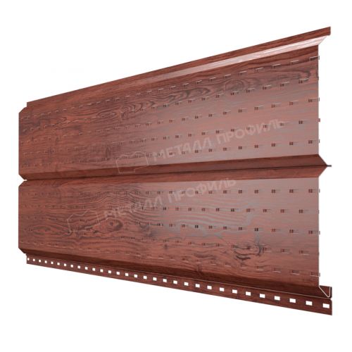 Софит МЕТАЛЛ ПРОФИЛЬ перфор. Lбрус-XL-Plus-20х325 (ECOSTEEL_MA-01-Античный Дуб-0.5)