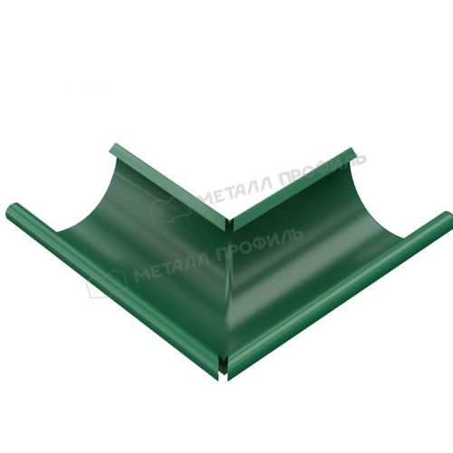 Угол желоба наружный МЕТАЛЛ ПРОФИЛЬ Foramina PUR D150 Ral 6005