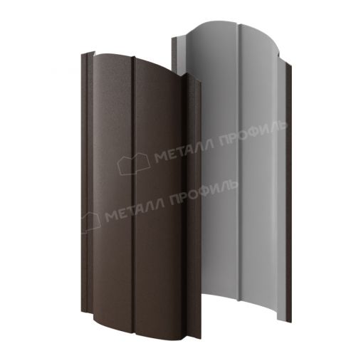 Штакетник металлический МЕТАЛЛ ПРОФИЛЬ ELLIPSE-O 19х126 (VALORI-20-DarkBrown-0.5)
