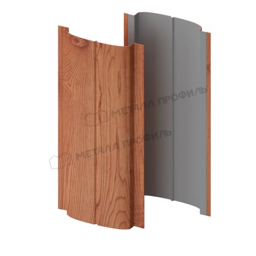 Штакетник металлический МЕТАЛЛ ПРОФИЛЬ ELLIPSE-T 19х126 (ECOSTEEL_Lite_T-12-Золотой Орех-0.4)