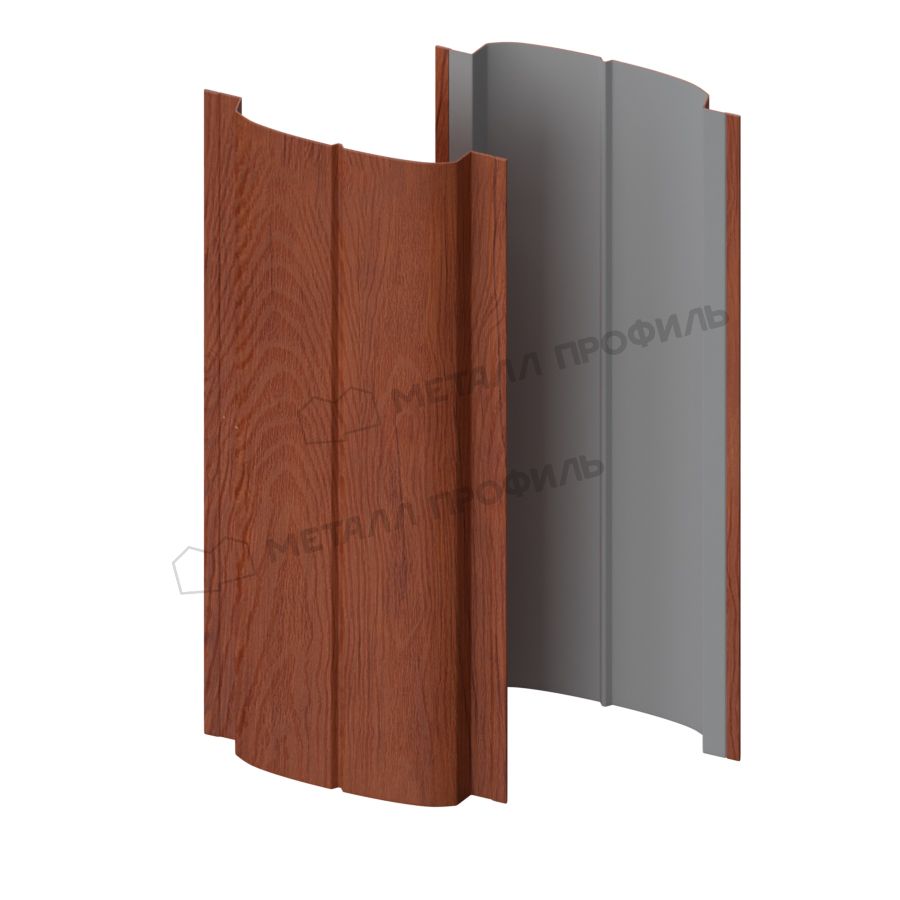 Штакетник металлический МЕТАЛЛ ПРОФИЛЬ ELLIPSE-T 19х126 (ECOSTEEL_T-12-Дуб-0.45)