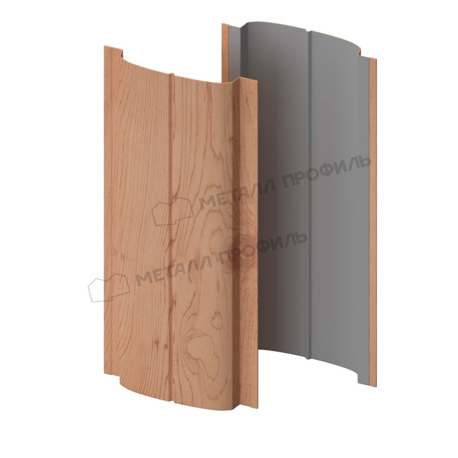 Штакетник металлический МЕТАЛЛ ПРОФИЛЬ ELLIPSE-T 19х126 (ECOSTEEL_T-12-Орех-0.45)