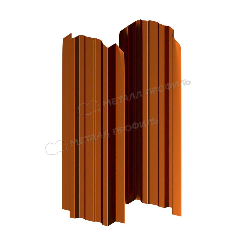 Штакетник металлический МЕТАЛЛ ПРОФИЛЬ LANE-O 16,5х99 (AGNETA-03-Copper\Copper-0.5)