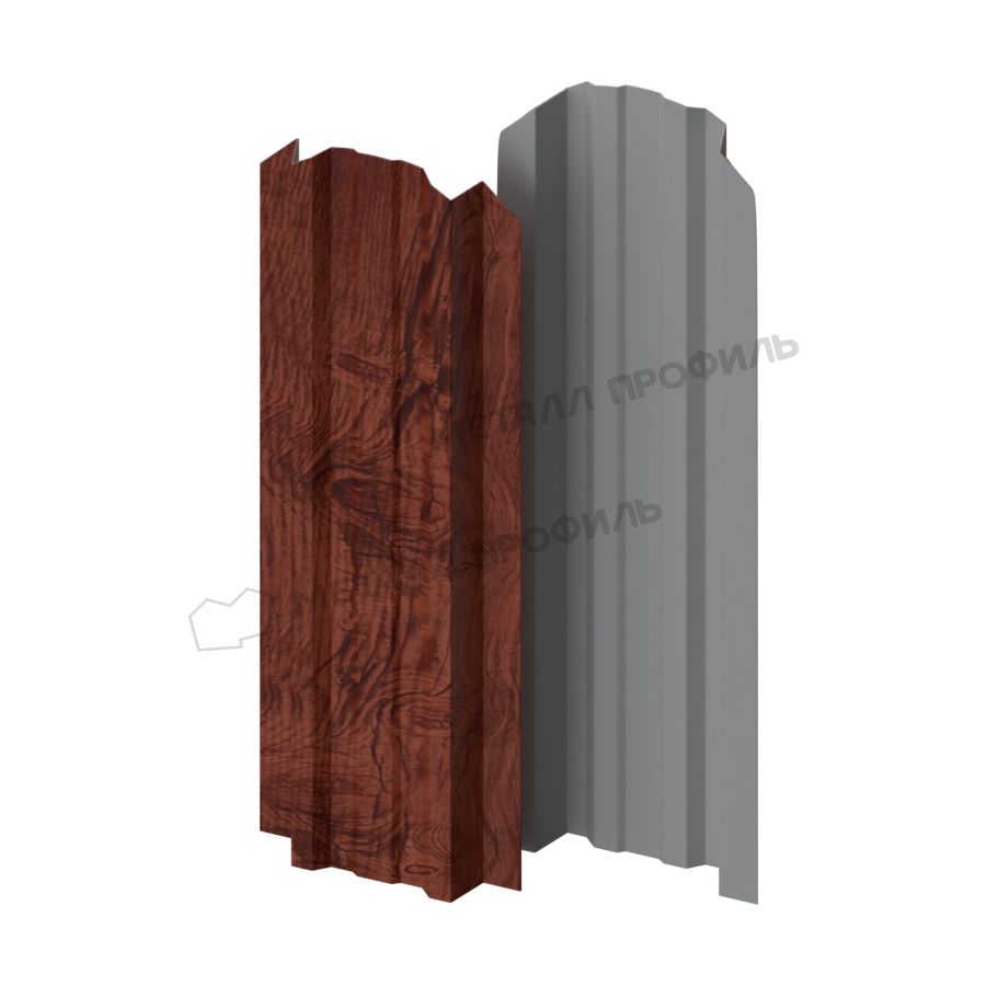 Штакетник металлический МЕТАЛЛ ПРОФИЛЬ LANE-O 16,5х99 (ECOSTEEL_Lite_MA-12-Античный Дуб-0.4)
