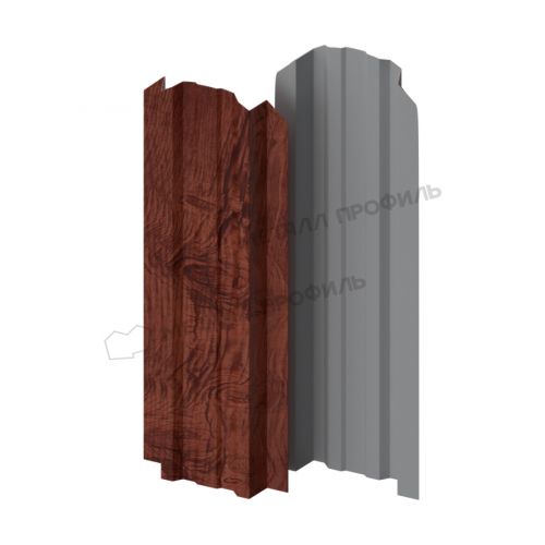 Штакетник металлический МЕТАЛЛ ПРОФИЛЬ LANE-O 16,5х99 (ECOSTEEL_MA-01-Античный Дуб-0.5)