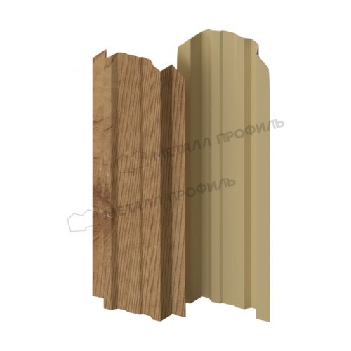 Штакетник металлический МЕТАЛЛ ПРОФИЛЬ LANE-O 16,5х99 (ECOSTEEL_MA-01-Сосна-0.5)
