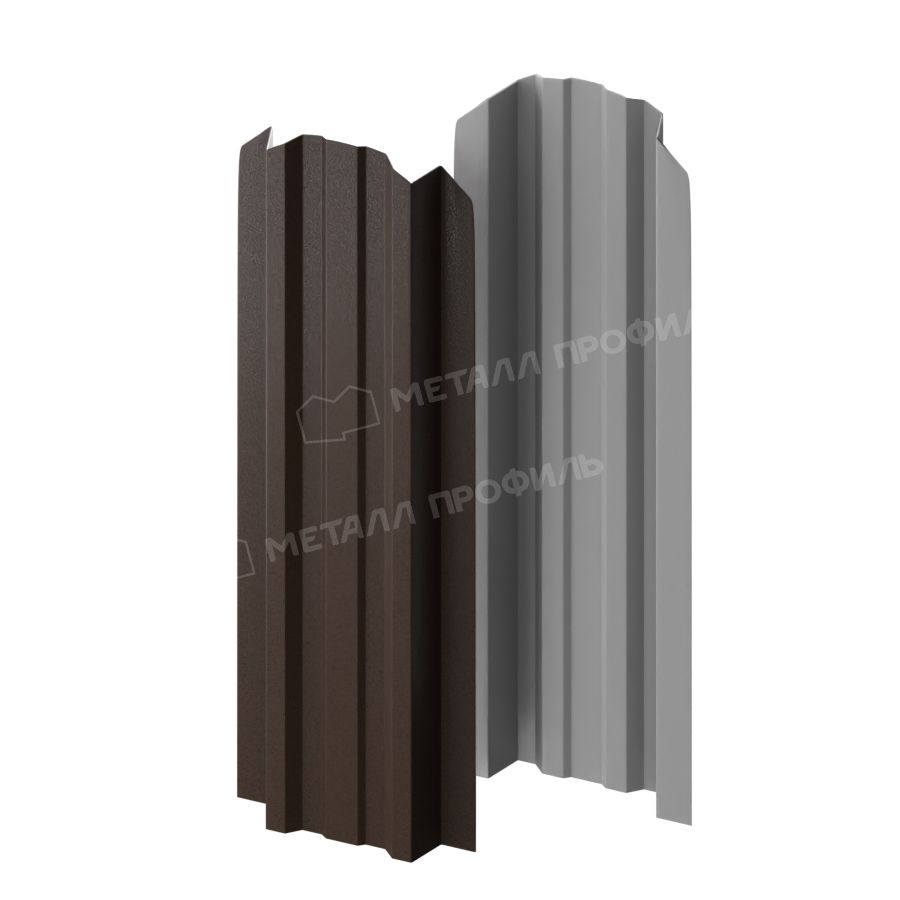 Штакетник металлический МЕТАЛЛ ПРОФИЛЬ LANE-O 16,5х99 (VALORI-20-DarkBrown-0.5)
