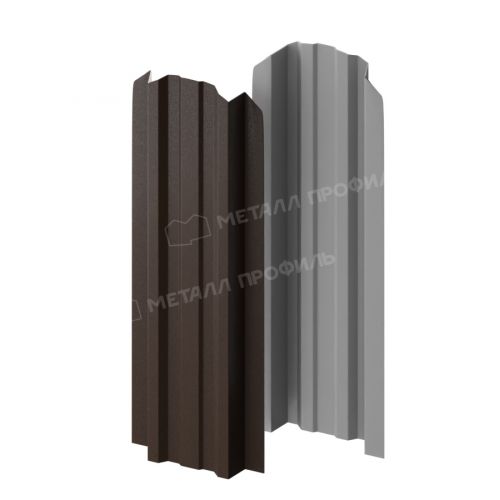 Штакетник металлический МЕТАЛЛ ПРОФИЛЬ LANE-O 16,5х99 (VALORI-20-DarkBrown-0.5)