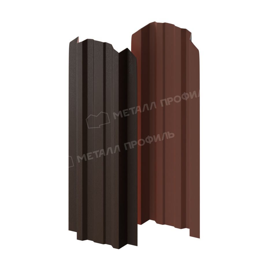 Штакетник металлический МЕТАЛЛ ПРОФИЛЬ LANE-O 16,5х99 (VALORI-20-DarkBrown\Color-0.5)